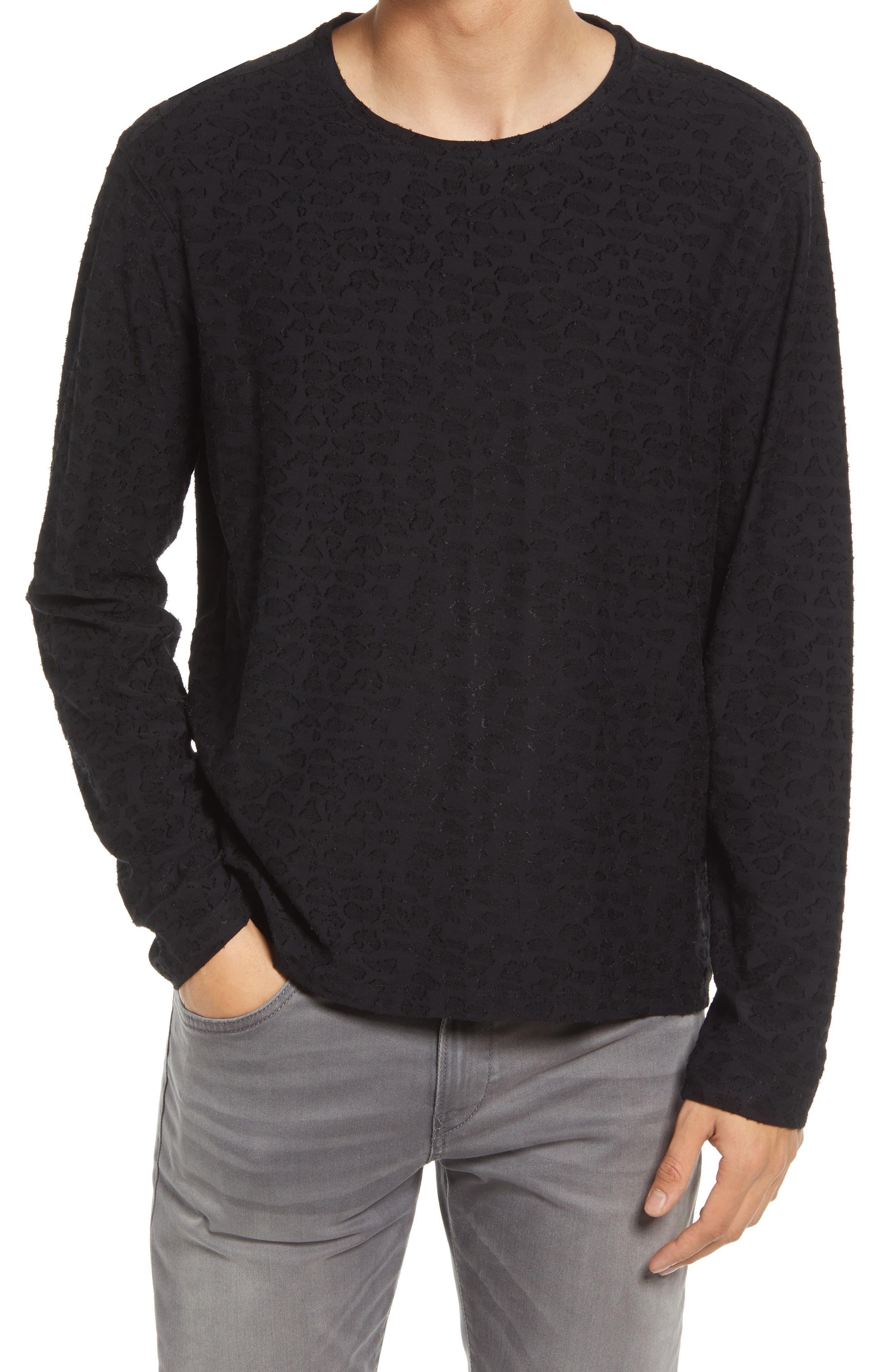 NWOT JOHN VARVATOS Grey Pullover Knit Top Size M